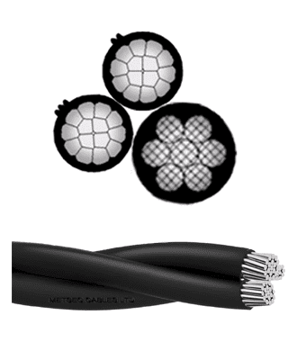 metsec aluminium aerial bundled cable with messenger 2x16mm+29.5mm - loose