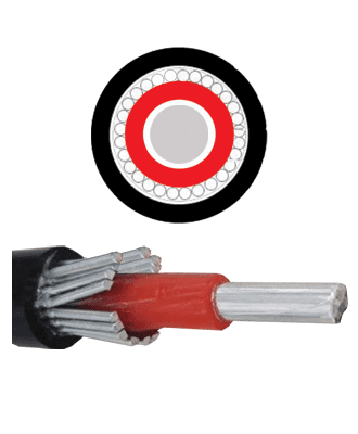 metsec aluminium concentric cable single core 16.00mm solidal black - loose