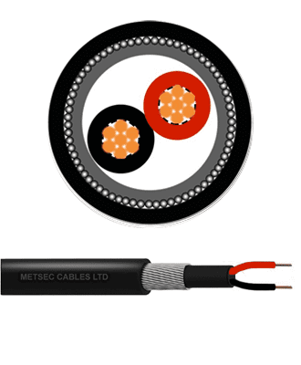 metsec cu/xlpe/swa/pvc armoured cable 2corex35.00mm black (sector) - loose