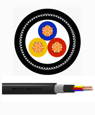 metsec cu/xlpe/swa/pvc armoured cable 3corex35.00mm black (sector) - loose