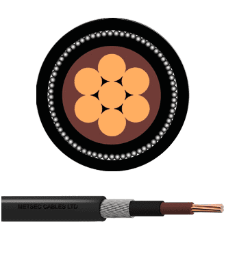 metsec cu/xlpe/awa/pvc armoured cable single core 95.00mm black - loose
