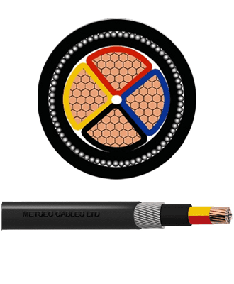 metsec cu/xlpe/swa/lszh armoured cable 4corex35.00mm black (sector) - loose