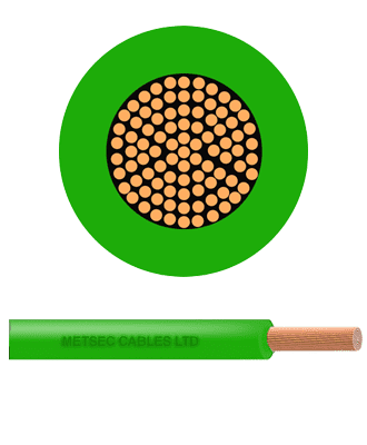 metsec auto cable 10.00mm green (roll=100m)