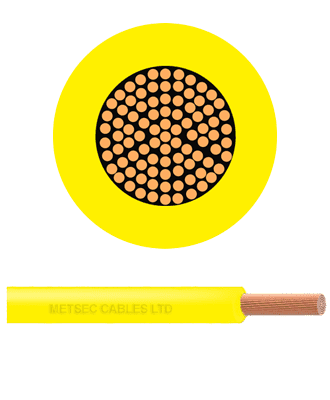 metsec auto cable 10.00mm yellow (roll=100m)