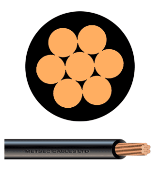 metsec lszh electric cable single core 1.50mm multi strand black (roll=100m)