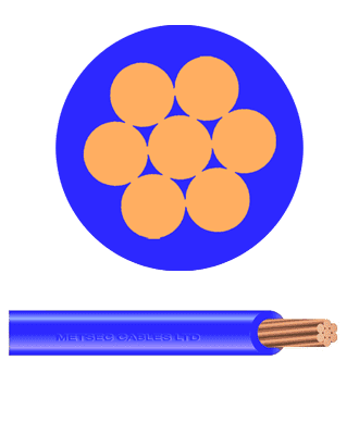 metsec lszh electric cable single core 4.00mm multi strand blue (roll=100m)