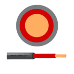 METSEC ELECTRIC CABLE SINGLE CORE SHEATHED 1.00MM RED/GREY (Roll=90m)
