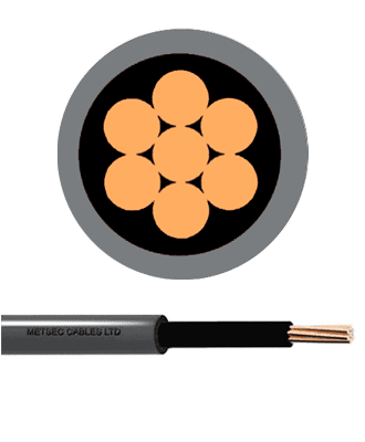 metsec electric cable single core sheathed 2.50mm black/grey (roll=100m)