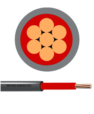 metsec electric cable single core sheathed 2.50mm red/grey (roll=100m)