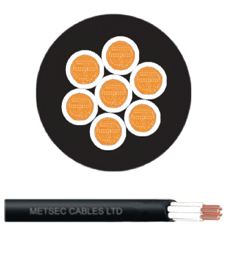 metsec electric flexible cable 7corex2.50mm black - loose