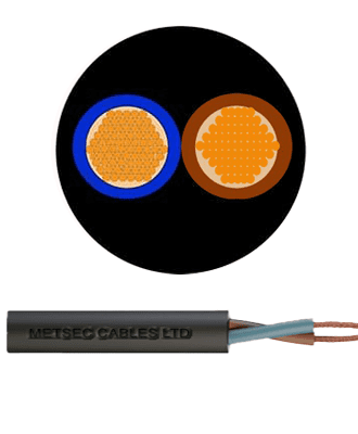 metsec electric flexible cable 2corex6.00mm black - loose