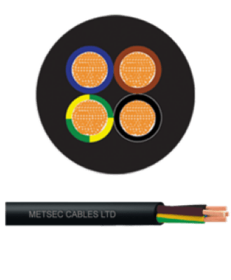 metsec electric flexible cable 4corex16.00mm black - loose