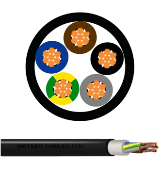 metsec xlpe insulated electric power cable 5corex2.50mm black (bs) - loose