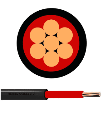 metsec cu/xlpe/pvc unarmoured power cable single core 25.00mm black - loose