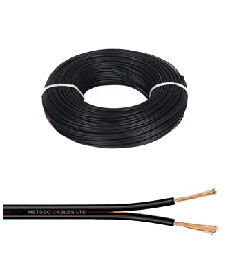 metsec speaker wire/cable 2corex0.15/16 black (roll=100m)