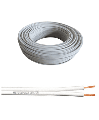 metsec speaker wire/cable 2corex0.15/16 white (roll=100m)
