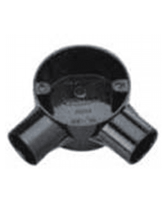 metsec pvc junction box 20mm 2-way angle black (loose)