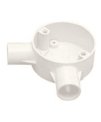 metsec pp junction box 25mm 2-way angle white (loose)