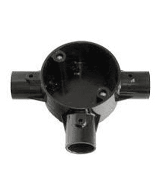 metsec pvc junction box 20mm 3-way black (loose)