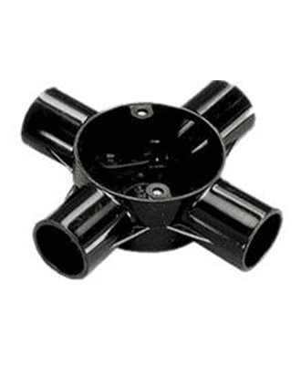 metsec pvc junction box 25mm 4-way black (loose)