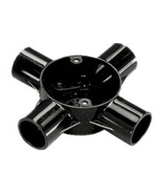 metsec pp junction box 25mm 4-way black (loose)