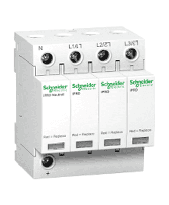 schneider acti 9 iprd65r modular surge arrester 3p + n 65ka 350v c/w remote transfer #a9l65601
