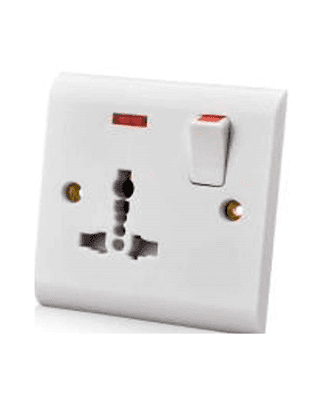 sambrook switched multi-functional socket 13a 1g 3pin c/w led indicator #c407m