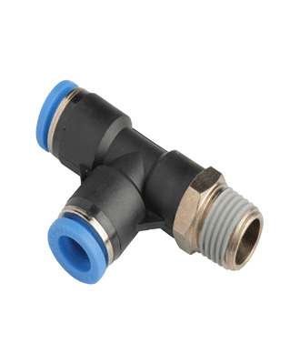 pneumatic fitting brass branch tee male connector 3/8''x12mm