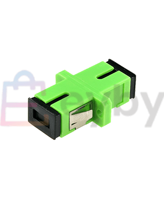 fibre adaptor single mode sc/apc simplex flanged green