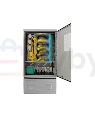 outdoor network cabinet 144 cores pedestal mounted ip67 c/w sc/apc connectors