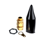 BW TYPE BRASS CABLE GLAND WITH SHROUD & EARTH TAG 75MM SMALL