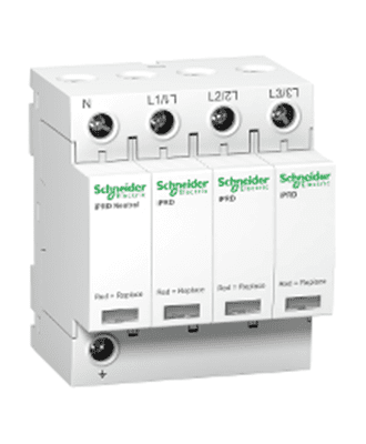 schneider acti 9 iprd40r modular surge arrester 3p + n 40ka 350v w/o remote transfer #a9l40600