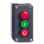 SCHNEIDER HARMONY CONTROL STATION DARK GREY C/W PUSH BUTTONS GREEN AND RED 22MM AND RED PILOT LIGHT #XALD363M