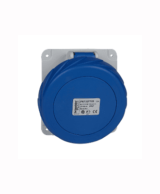 schneider pratika industrial socket angled 32a 3p+n+e 200-250vac blue ip67 panel mounted #pkf32f725