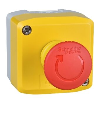 schneider harmony control station enclosed with emergency stop functions 22mm red 1nc (mushroom head) #xalk178