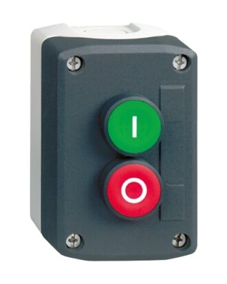 schneider harmony control station with 2 push buttons (start/stop) 22mm green & red #xald213