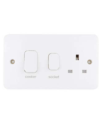 schneider lisse cooker control unit 45a dp c/w led indicator & switched socket 13a #ggbl4001