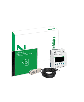 schneider zelio smart relay 240vac 8 inputs 4 relay outputs kit c/w cable and software #se-sr2packfu