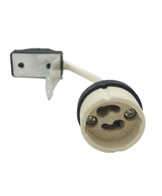 sambrook gu10 bulb socket, ceramic, wire: silicone