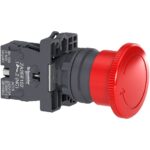SCHNEIDER HARMONY EMERGENCY SWITCHING OFF PUSH BUTTON 40MM 1 NO NON TRIGGER TURN RELEASE RED #XA2ES542