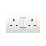 SCHNEIDER VIVACE SWITCHED SOCKET 13A 2G C/W LARGE DOLLY SWITCH WHITE #KB25L_WE