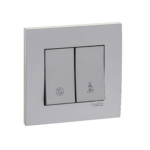 SCHNEIDER VIVACE AS DND & MAKEUP ROOM SWITCH WITH SYMBOL SILVER #KB32SDC_AS